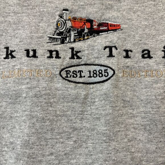 Vintage Skunk Train Shirt Mens XL PSI Printed Sportswear Inc Fort Bragg Limited - Picture 3 of 7